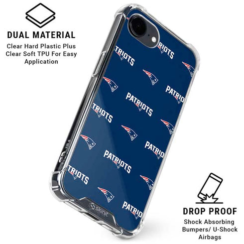 NFL New England Patriots Blitz Series iPhone 16e Clear Case