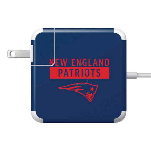 NFL New England Patriots Blue Performance Series 85W Power Adapter (15 and 17 inch MacBook Pro Charger) Skin