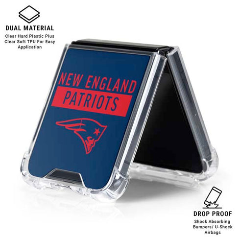 NFL New England Patriots Blue Performance Series Galaxy Z Flip6 Clear Case