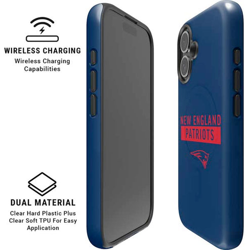 NFL New England Patriots Blue Performance Series iPhone 16 Magsafe Impact Case