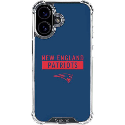 NFL New England Patriots Blue Performance Series iPhone 16 Plus Clear Case