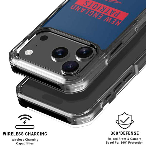 NFL New England Patriots Blue Performance Series iPhone 18 Pro Clear Case
