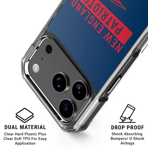 NFL New England Patriots Blue Performance Series iPhone 18 Pro Clear Case