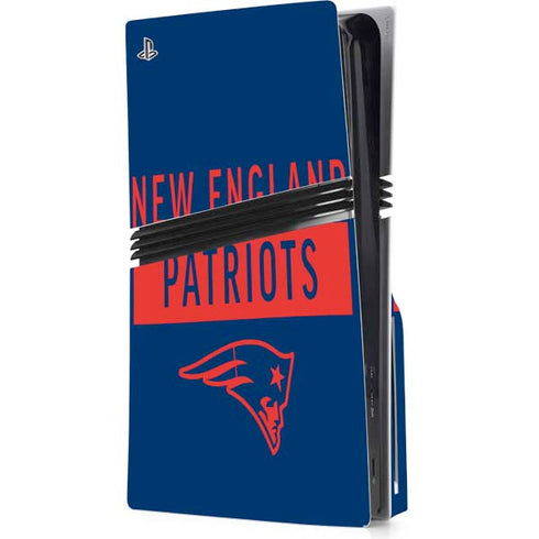 NFL New England Patriots Blue Performance Series PS5 Pro Disk Console Skin