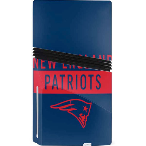 NFL New England Patriots Blue Performance Series PS5 Pro Disk Console Skin