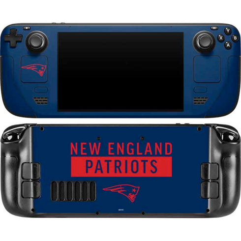 NFL New England Patriots Blue Performance Series Steam Deck Handheld Gaming Computer OLED Skin