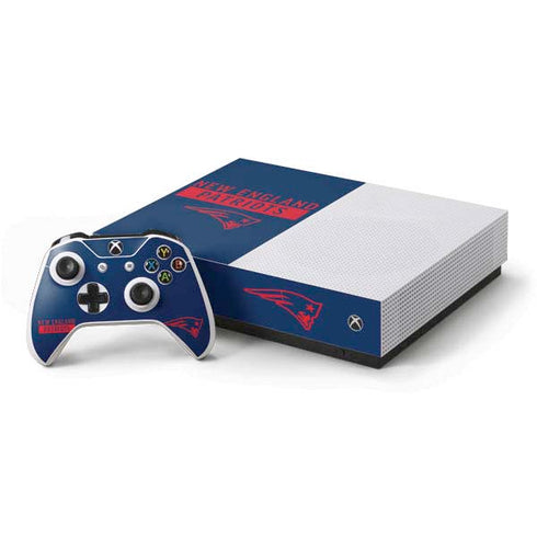 NFL New England Patriots Blue Performance Series Xbox One S All-Digital Edition Bundle Skin