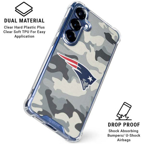 NFL New England Patriots Camo Galaxy S25 Clear Case