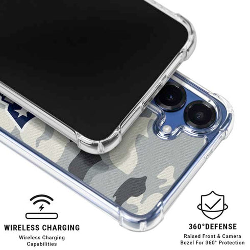 NFL New England Patriots Camo Galaxy S25 Plus Clear Case