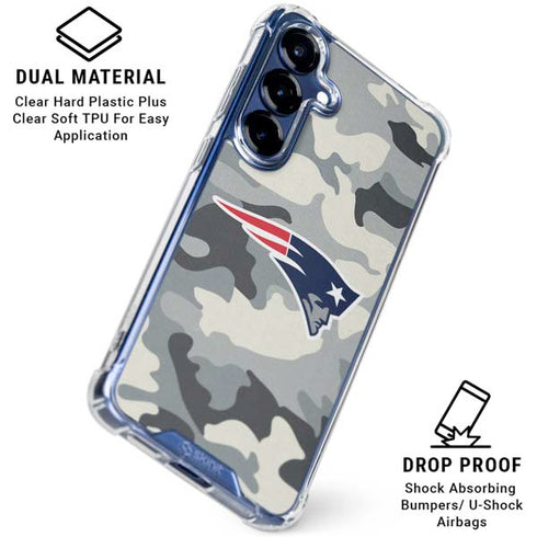 NFL New England Patriots Camo Galaxy S25 Plus Clear Case