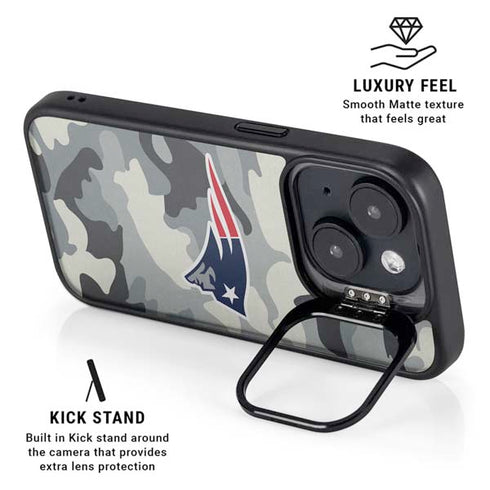 NFL New England Patriots Camo iPhone 14 Plus Kickstand Case