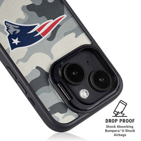 NFL New England Patriots Camo iPhone 14 Plus Kickstand Case