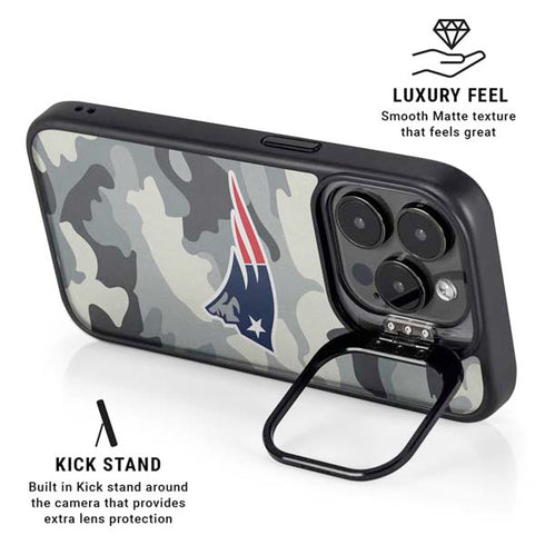 NFL New England Patriots Camo iPhone 14 Pro Max Kickstand Case