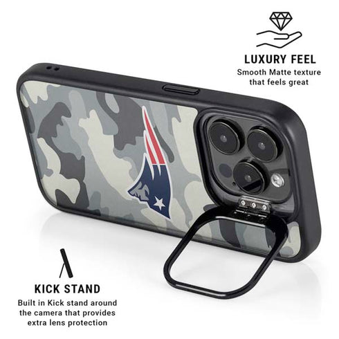 NFL New England Patriots Camo iPhone 15 Pro Kickstand Case