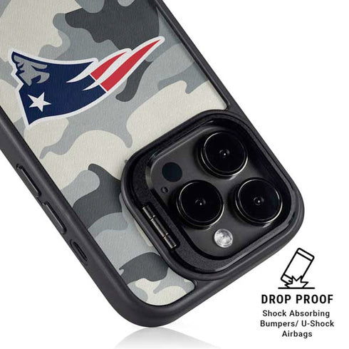NFL New England Patriots Camo iPhone 15 Pro Kickstand Case
