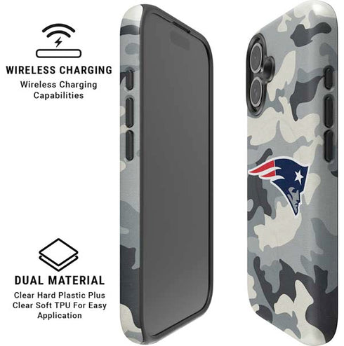 NFL New England Patriots Camo iPhone 16 Magsafe Impact Case