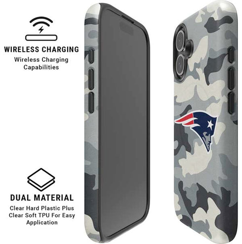 NFL New England Patriots Camo iPhone 16 Plus Magsafe Impact Case