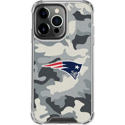 NFL New England Patriots Camo iPhone 16 Pro Clear Case
