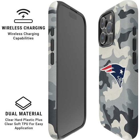 NFL New England Patriots Camo iPhone 16 Pro Magsafe Impact Case