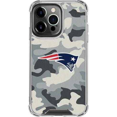NFL New England Patriots Camo iPhone 16 Pro Max Clear Case