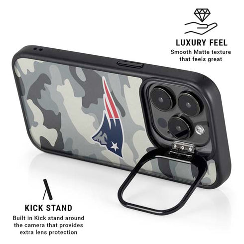 NFL New England Patriots Camo iPhone 16 Pro Max Kickstand Case