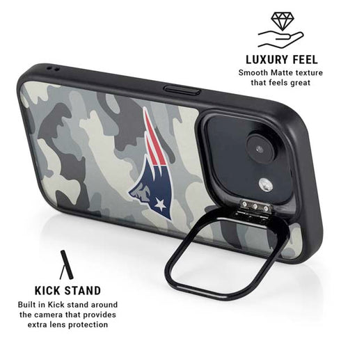 NFL New England Patriots Camo iPhone 16e Kickstand Case