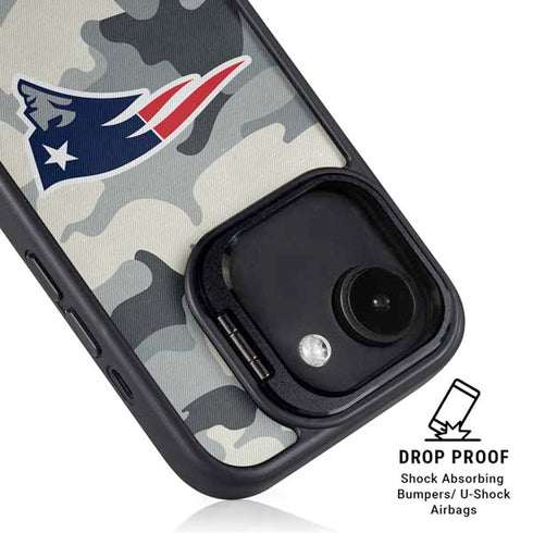NFL New England Patriots Camo iPhone 16e Kickstand Case