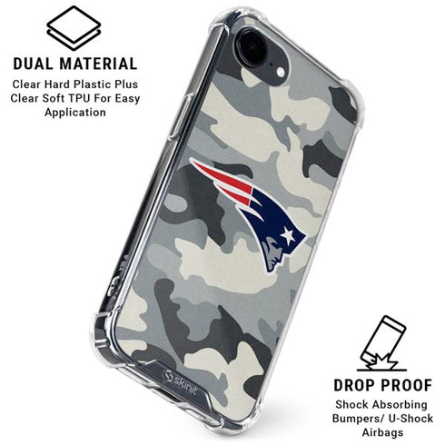NFL New England Patriots Camo iPhone 16e Clear Case