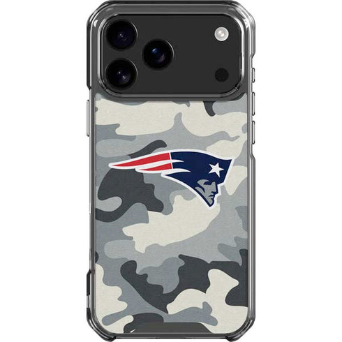 NFL New England Patriots Camo iPhone 18 Pro Max Clear Case