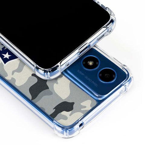 NFL New England Patriots Camo Moto G 5G (2024) Clear Case