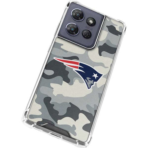 NFL New England Patriots Camo Moto G Play 5G (2025) Clear Case