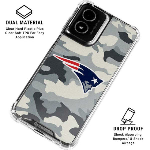 NFL New England Patriots Camo Moto G Power 5G (2024) Clear Case