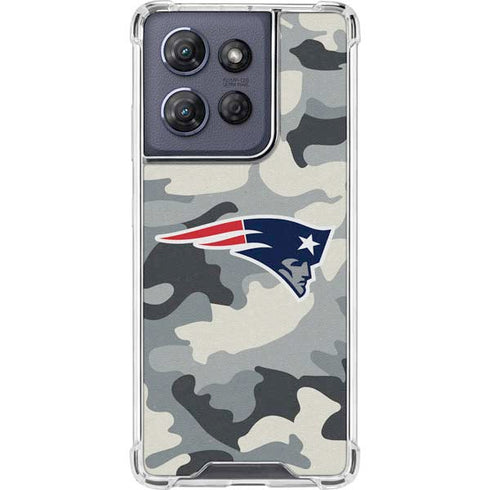 NFL New England Patriots Camo Moto G Stylus 5G (2025) Clear Case