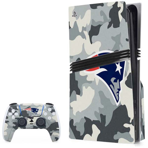 NFL New England Patriots Camo PS5 Pro Disk Bundle Skin