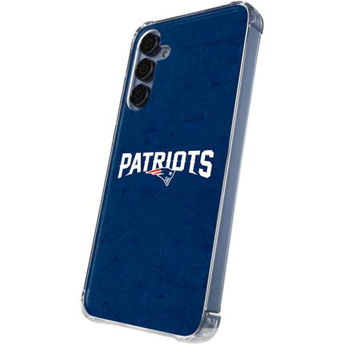 NFL New England Patriots Distressed Galaxy A35 5G Clear Case