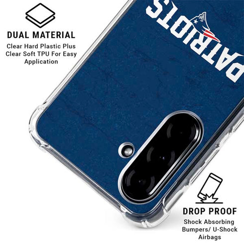 NFL New England Patriots Distressed Galaxy A36 5G Clear Case
