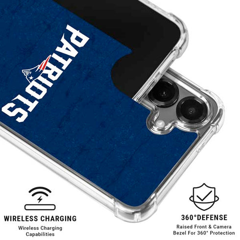 NFL New England Patriots Distressed Galaxy S26 Clear Case