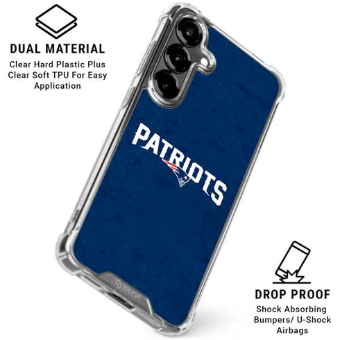 NFL New England Patriots Distressed Galaxy S26 Clear Case