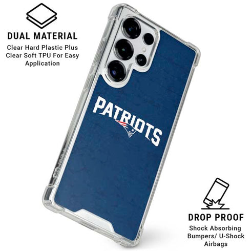 NFL New England Patriots Distressed Galaxy S26 Ultra Clear Case