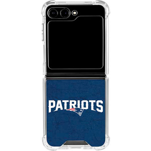 NFL New England Patriots Distressed Galaxy Z Flip6 Clear Case