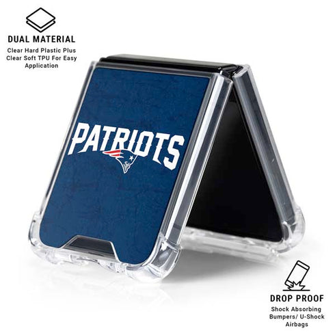 NFL New England Patriots Distressed Galaxy Z Flip6 Clear Case