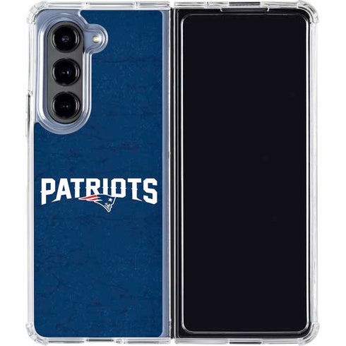 NFL New England Patriots Distressed Galaxy Z Fold5 5G Clear Case