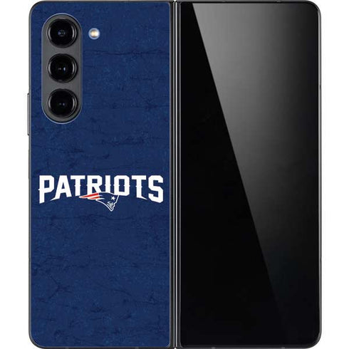 NFL New England Patriots Distressed Galaxy Z Fold5 5G Skin