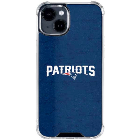 NFL New England Patriots Distressed iPhone 15 Clear Case