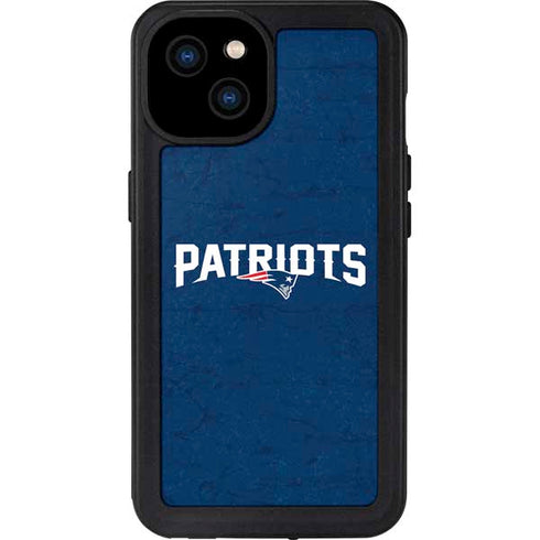 NFL New England Patriots Distressed iPhone 15 Plus Waterproof Case