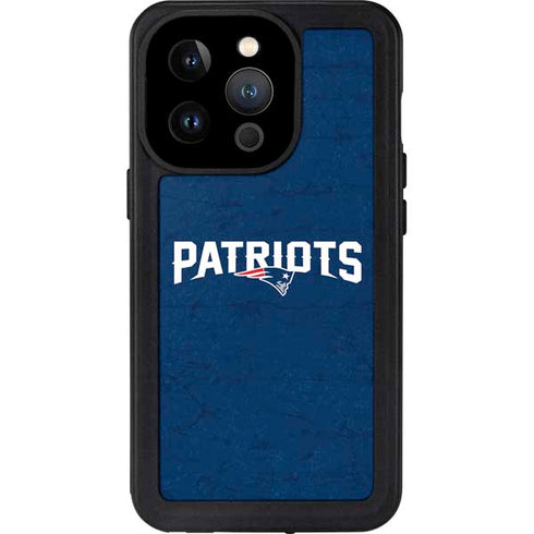 NFL New England Patriots Distressed iPhone 15 Pro Waterproof Case