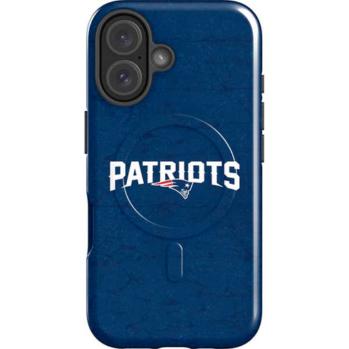 NFL New England Patriots Distressed iPhone 16 Plus Magsafe Impact Case