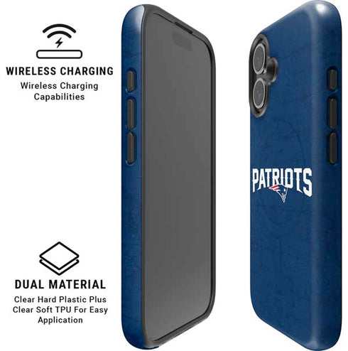NFL New England Patriots Distressed iPhone 16 Plus Magsafe Impact Case