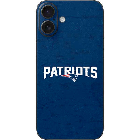 NFL New England Patriots Distressed iPhone 16 Plus Skin