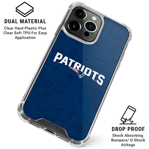 NFL New England Patriots Distressed iPhone 16 Pro Max Clear Case